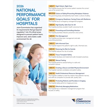 2026 National Performance Goals Products