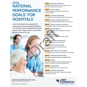 2026 National Performance Goals for Hospitals posters, small size &#40;10-pack&#41;