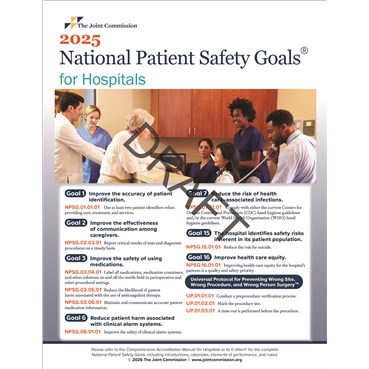 2025 National Patient Safety Goals for Hospitals posters, small size &#40;10-pack&#41;