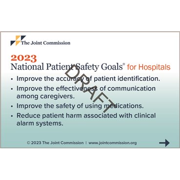 2023 National Patient Safety Goals for Hospitals badge buddies